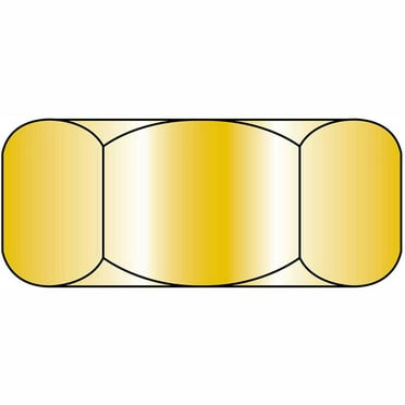 Finished Hex Nut, 1/2-13, Low Carbon Steel, Zinc Yellow, UNC, 100 Pack