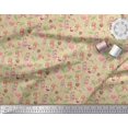 thumbnail image 3 of Soimoi Beige Moss Georgette Fabric Balloon & Teddy Bear Kids Print Fabric by the Yard 42 Inch Wide, 3 of 3