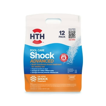 HTH Pool Care Shock Advanced for Swimming Pools, 1lbs (Pack of 12)