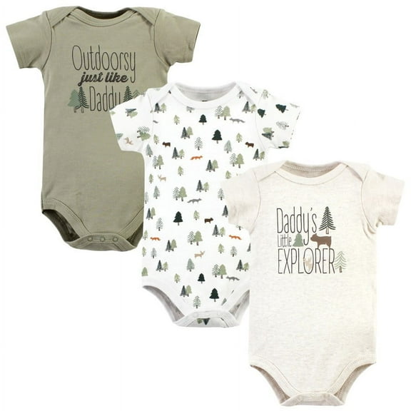 Hudson Baby Infant Boy Cotton Bodysuits, Daddys Explorer, 0-3 Months
