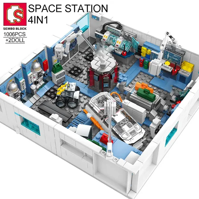 SEMBO 4-IN-1 Space Station Building Blocks With Astronaut Mini Dolls, Early Learning Science Exploration DIY Bricks Gifts Toys Gong Bohan unisex