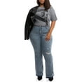 thumbnail image 4 of A3 Denim Women's Plus Size High Rise Released Raw Hem Flare Jeans, 4 of 7