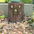 thumbnail image 4 of Tnobhg 1 Set Luminous Fairy House Figurine Tree Hanging Statue Window Door Street Lamp Fairy Resin Craft Decor Outdoor Ornament, 4 of 7