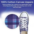 thumbnail image 4 of Sagefinds Purple Plaid Sneakers Lace-Up Style, Rubber Toe, and Nonskid Sole - Checkered Shoes - 7, 4 of 7