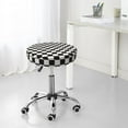 thumbnail image 7 of Naloa Black and White Checkerboard Round Bar Stool Cushion Cover 12-14 inch, Fits Kitchen, Office, Restaurant Chairs - 14 inch, 7 of 7