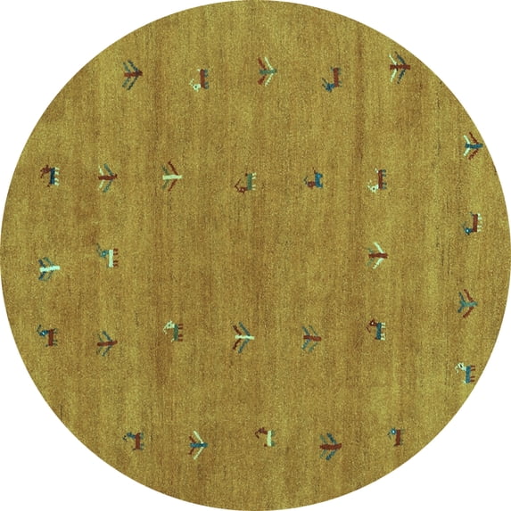 Ahgly Company Indoor Round Abstract Light Blue Contemporary Area Rugs, 8' Round