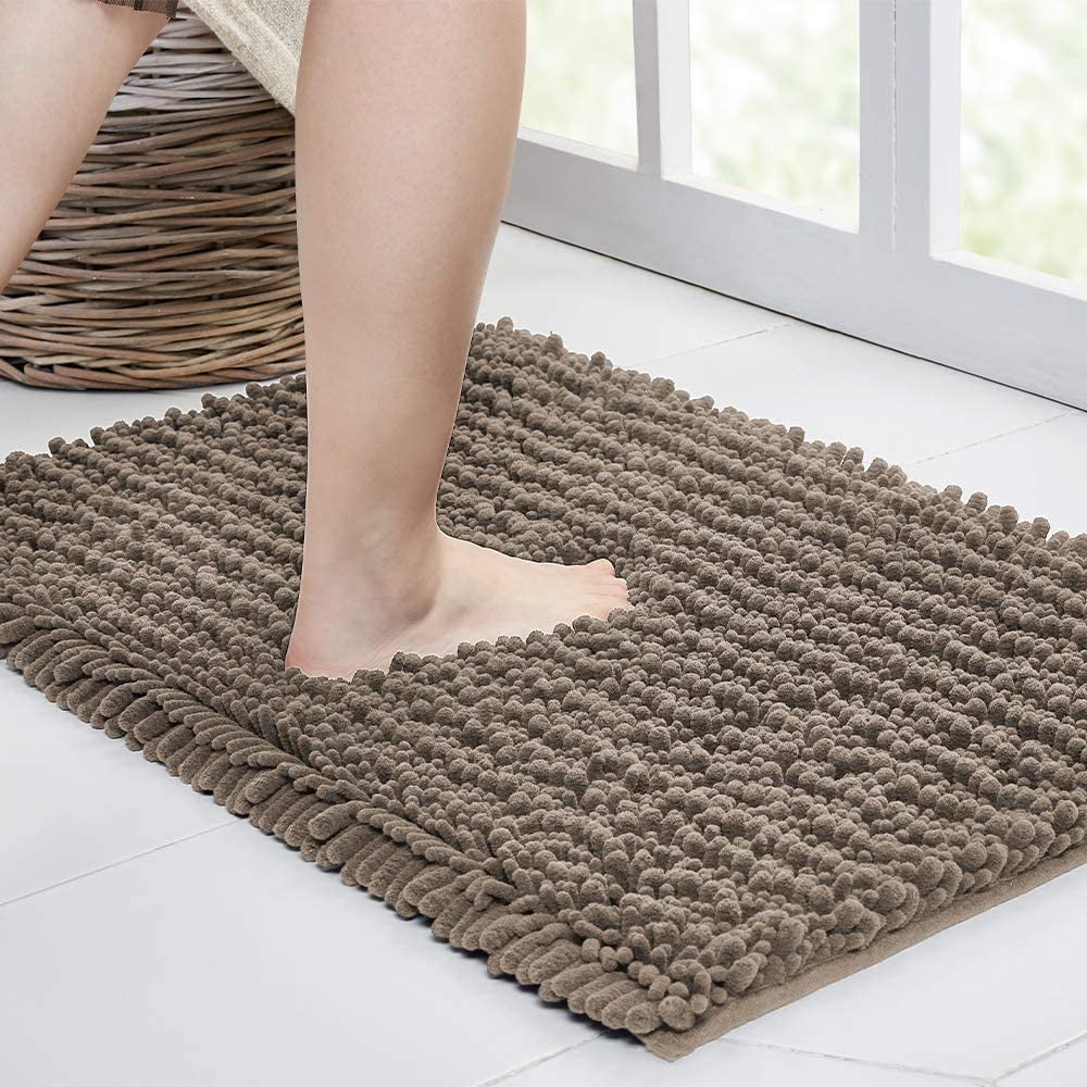 Super Soft Microfiber Shaggy Rugs Non Slip Absorbent Bath Mat Bathroom Carpet 