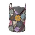 thumbnail image 1 of Floral Laundry Bag, Top View Cluttered Flowers Petals and Leaves Botanical Retro Look Illustration, Hamper Basket with Handles Drawstring Closure for Laundromats, 13" x 19", Multicolor, by Ambesonne, 1 of 4