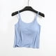 thumbnail image 1 of Camisola de manga corta para mujer con almohadilla para el pecho, sin aros de acero, ropa interior para yoga, pijamas deportivos, pijamas para mujer, 1 of 3