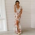 thumbnail image 4 of Robes d'Été Grande Taille pour Femmes 2024 Robe Col en V Plage Bohème Imprimé Floral Robe de Vacances Économisez jusqu'à 65 %!, 4 of 7
