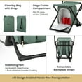 thumbnail image 4 of ARROWHEAD OUTDOOR Multi-Function 3-in-1 Compact Fishing Chair: Backpack, Stool & Insulated Cooler, Forest Green, 4 of 10