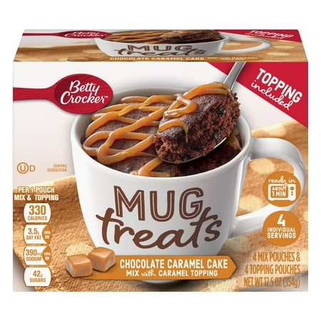 Photo 1 of Betty Crocker Mug Treats Chocolate Caramel Cake Mix with Caramel Topping, 4 Servings, 12.5 oz. (Pack of 6)
