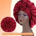 thumbnail image 4 of Bonnet de Douche Respirant pour Dormir Sangle Réglable Protecteur de Cheveux Naturel & Perruques Bonnet de Bain de Nuit Monocouche 1 Pce Perruque Rouge m, 4 of 6