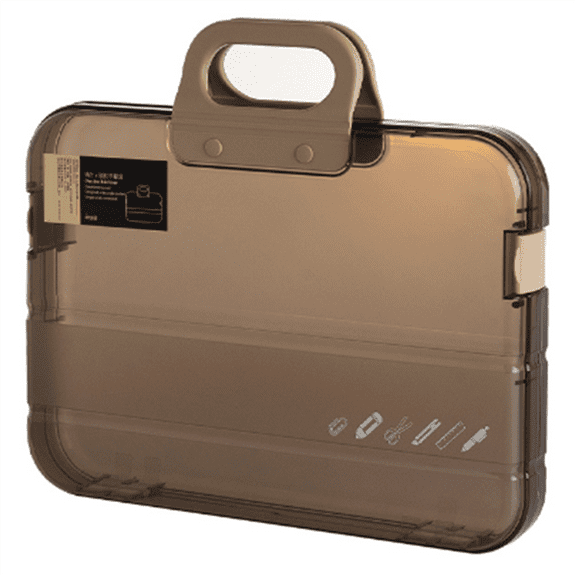 Plastic File Folder with Lock Handle Portable Box Waterproof Filing Supplies Pencil Case Multi-Purpose Document Bag