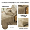 thumbnail image 5 of Flymme Khaki King Size Comforter Set ,7 Pieces Bed in a Bag King Geometric Shabby Chic Bedding Sets for Man Women Bedroom Décor All Season, 5 of 8