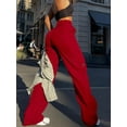 thumbnail image 2 of Women's Solid Color Straight Loose Casual Pocket Cargo Pants, 2 of 4