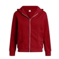 thumbnail image 5 of Gubotare Girls Zip Up Hoodie Kids Fashion Oversized Sweatshirt Jacket With Pockets Lightweight Preppy Sweatshirts 5-14 Years (Red, 10-11 Years), 5 of 7