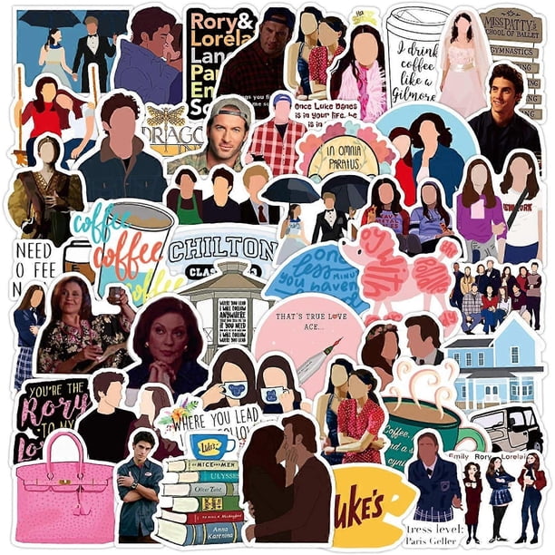 USA TV Show Gilmore Girls Stickers, 50PCS Waterproof Vinyl Decals for Bumper Cars Computer Scrapbook Guitar Luggage Skateboard
