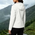thumbnail image 4 of Lmueinov Womens Striped Lined Waterproof Hooded Windbreaker Jacket Zip Oxford Cloth Casual Outerwear with Pocket for Fall Winter Outdoor Hiking Daily Wear, 4 of 7