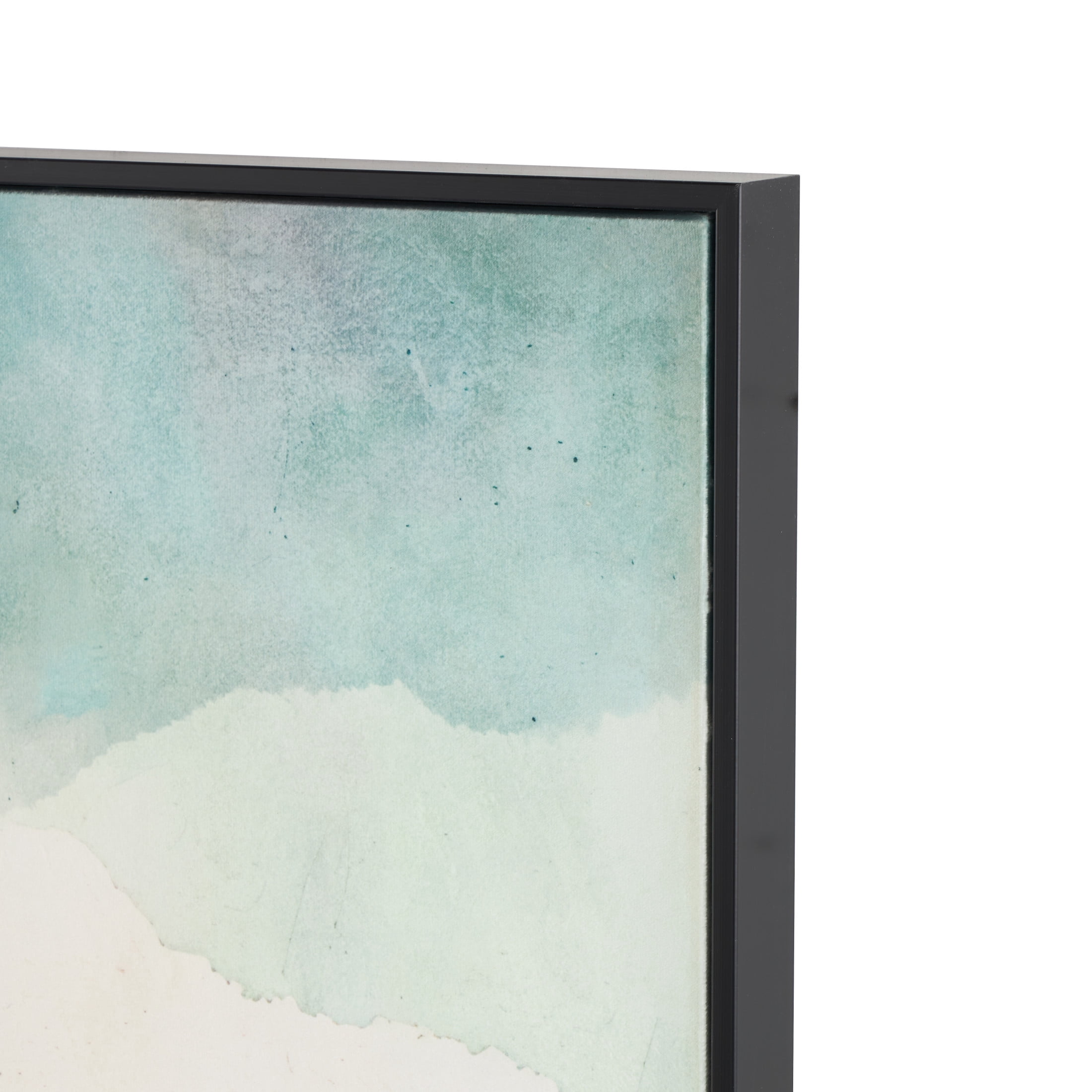 33" x 48" Mountains and Lake View Abstract Framed Wall Art with Black Frame, by DecMode