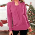 thumbnail image 2 of TAIAOJING Womens Fall Tops Knitted Solid Color Deep V Neck Two Piece Long Sleeve Sweater Blouse Pullover Shirts, 2 of 5