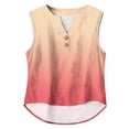 thumbnail image 2 of cotton linen tops for women Sleeveless Shirt Button V Neck Trendy T-Shirts Summer Lightweight Beach Vacation Outfits, 2 of 5