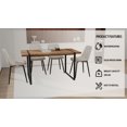 thumbnail image 4 of Modern Dining Table Set for 4, 5-Piece Kitchen Table Set, 59 Inch Rectangular Wood Dining Table with 4 Suede Chairs Suitable for Kitchen, Dining Room, 4 of 9