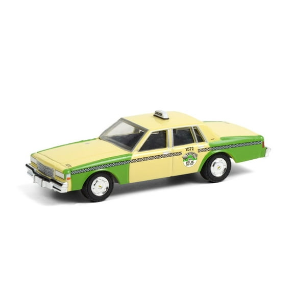 Chicago, Illinois 1987 Chevy Caprice Checker Taxi, Yellow and Green - Greenlight 30233/48 - 1/64 scale Diecast Model Toy Car