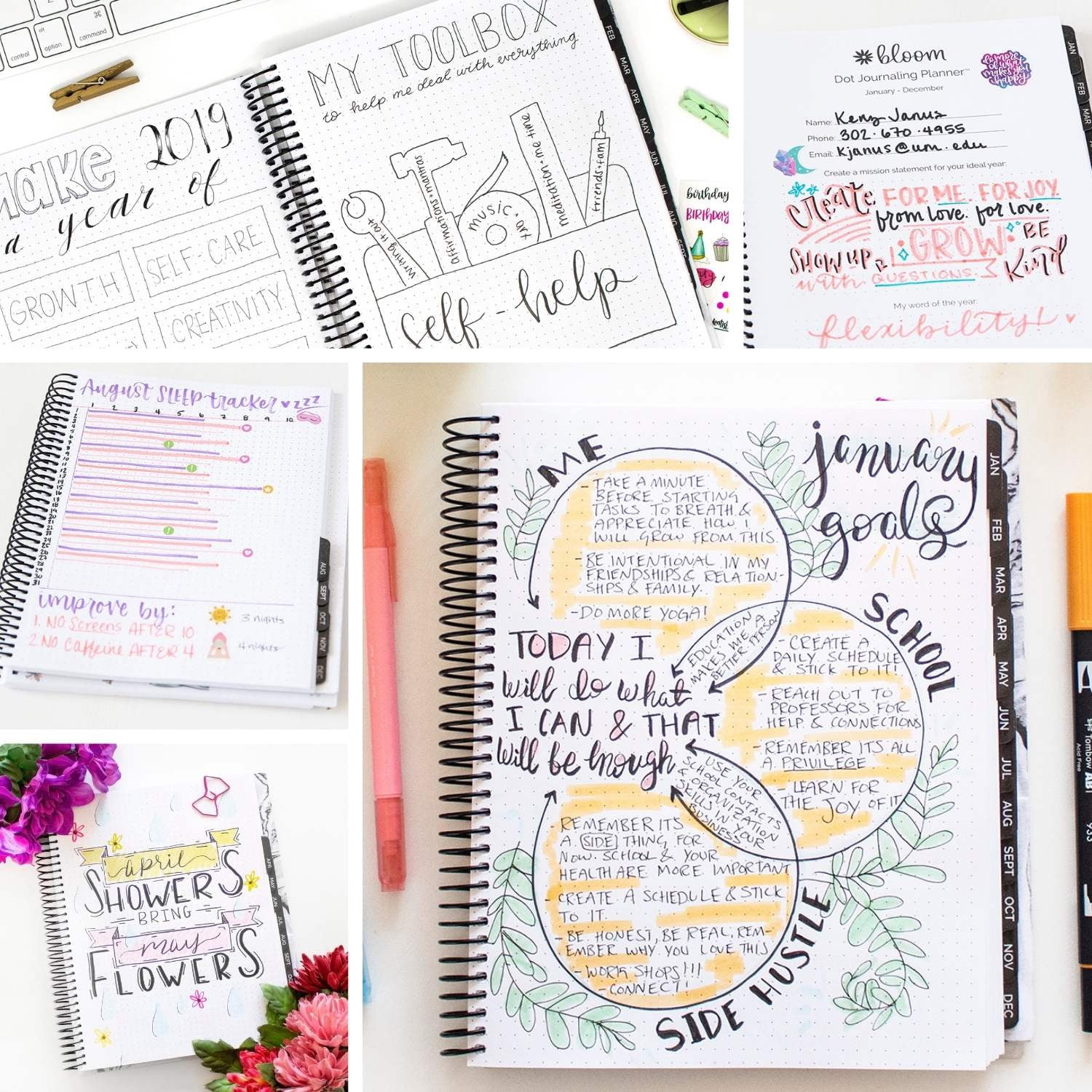 bloom daily planners Undated Dot Journaling Planner & Calendar , 7.5" x 9"