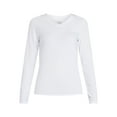 thumbnail image 6 of Time and Tru Women's Slim V-Neck Tee with Long Sleeves, Sizes XS-XXXL, 6 of 6