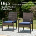 thumbnail image 3 of MF Studio 5-Piece Outdoor Patio Dining Set with Metal Square Dining Table and 4 Rattan Chairs for Outdoor, Navy Blue, 3 of 12