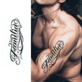 thumbnail image 2 of (WBQB013-016) 4 Uds. Pegatinas tatuaje brazo letras caligrafía y pintura serie 240*100mm pegatinas tatuaje corporal, 2 of 9