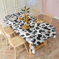 thumbnail image 6 of Black White Cow Pattern Rectangle Tablecloth 60"x102",Waterproof Polyester Rectangle Table Cloth, Wipeable Spillproof Polyester Tablecloth for Dining, Camping, Indoor and Outdoor, 6 of 6