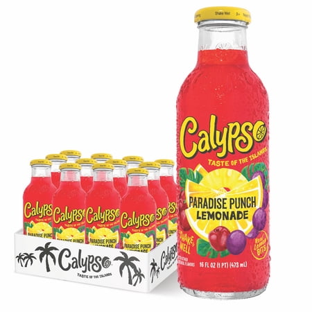 Calypso Lemonade, Paradise Punch, 16oz (Pack of 12)