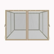 Replacement Mosquito Netting for 10' x 10' Gazebo with Zippers,4-Side Mesh Walls for Patio Gazebos,Beige