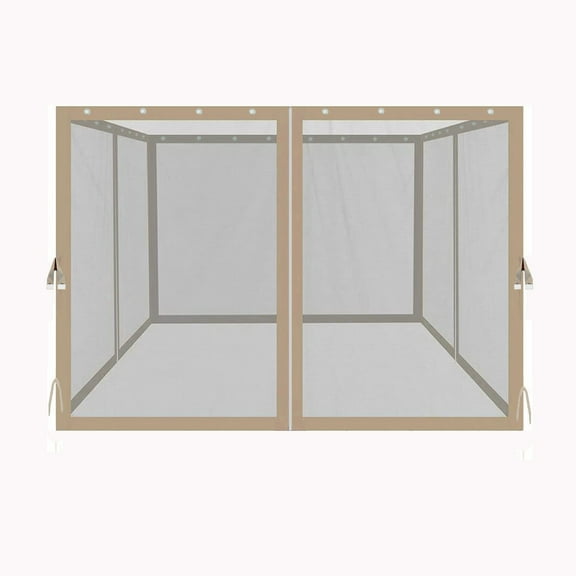 10x10 Ft Gazebo Replacement Mosquito Netting with Zippers, 4-Side Mesh Walls for Patio Gazebos