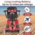 thumbnail image 3 of Zipr Traveler Xtra 4 Wheel Spacious Long Range Mobility Scooter - Folding Motorized Wheelchair - Travel Scooter for Adults, Seniors, Elderly - Red, 3 of 9