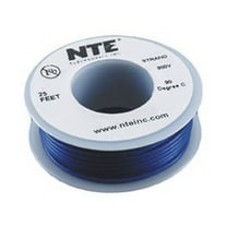 NTE Electronics WH20-06-25 Hook Up Wire 300V 20 Gauge Stranded 25' Blue