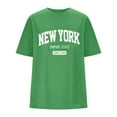 thumbnail image 5 of Fanxing New York Graphic Tees Womens Oversized T Shirts Loose Fit Crewneck Short Sleeve T-Shirts Casual Drop Shoulder Summer Tops Green,XL, 5 of 6
