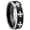 Black 2 Tone Beveled Edge, variant on Multiple Maltese Cross Concave Black Tungsten Men Ring 10MM