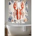 thumbnail image 5 of Marine Life Sheer Curtains 63 Inch Long 2 Panels, Red Lobster Shell Seaweed Light Filtering Rod Pocket Semi Sheer Curtains, Sheer Voile Drapes for Living Room Bedroom, 52"x63", 5 of 5