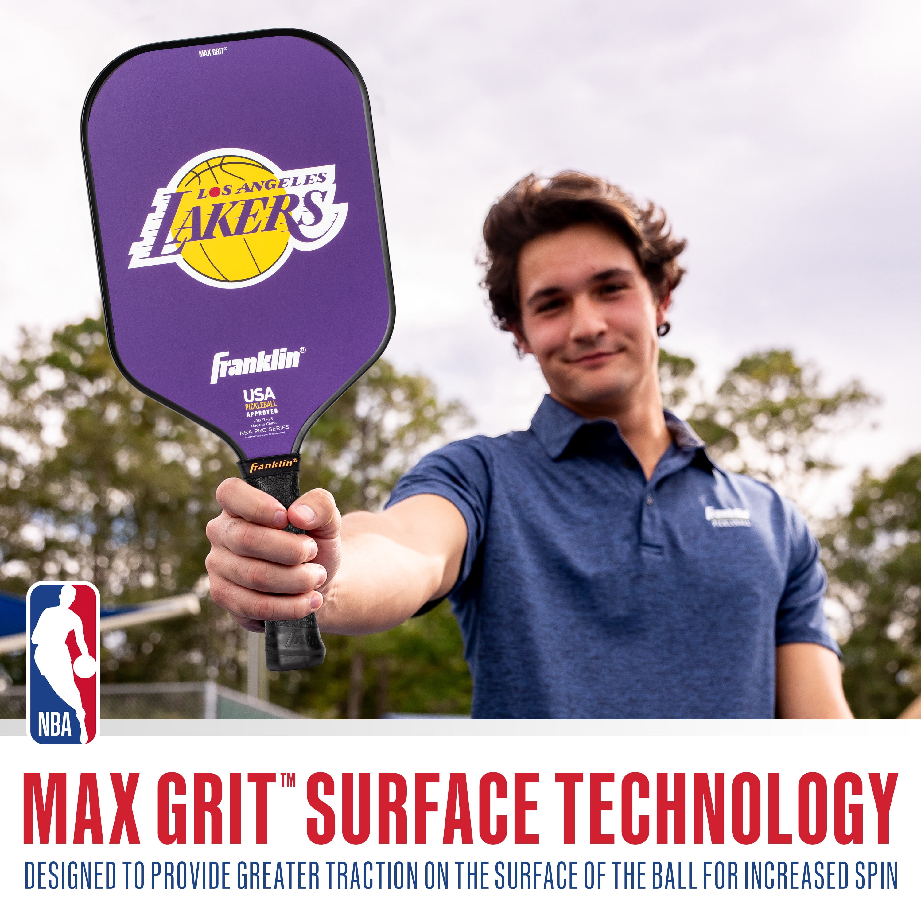 Franklin Sports NBA Los Angeles Lakers Pickleball Paddle - Official NBA Team Pickleball Paddles - USAP (USAPA) Approved Premium Quality Pickleball Paddles - Authentic Team Logos + Colors