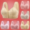 thumbnail image 4 of 2PC Women's Underwire Push Up Bra Daisy Front Closure Sports Bras Beauty Back Comfor Easy Close Front Buckle Corset Full-Coverage T-Shirt Bra, 4 of 9