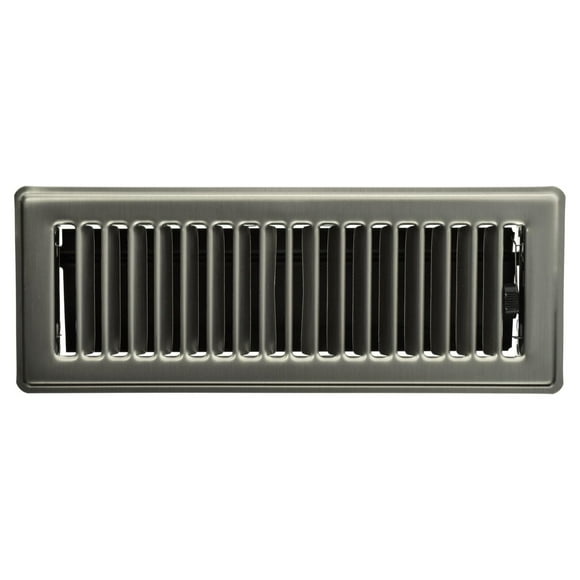 Imperial 3" x 10" Brushed Nickel Steel Floor Register, Louvered, 3"x10" BNKL Lvrd Flr Reg