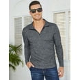thumbnail image 5 of Yesfashion Wholesale Mens Quarter Zip Pullover Sweaters Cotton Lightweight Mock Neck Long Sleeve, 5 of 8