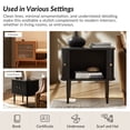 thumbnail image 4 of Tina's Home 22" Tall Modern Tambour Accent Cabinet with Sliding Slatted Door for Living Room Small Spaces, Black, 4 of 8