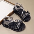 thumbnail image 2 of Toddler Girls Sandals Cute Casual Open Toe Soft Sole Summer Beach Sandals with Rhinestone Bow Decor 3-12 Years, 2 of 4