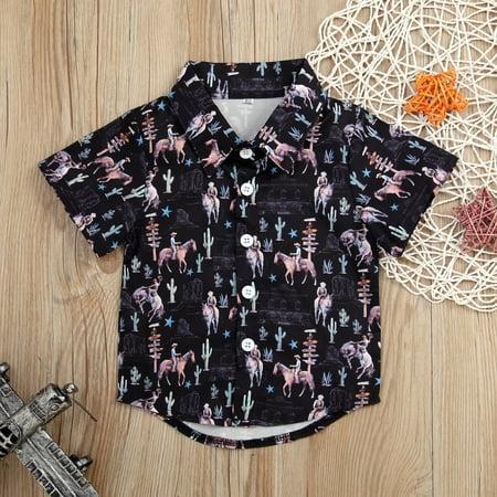 

SDJMa Infant Toddler Baby Boys Children s Top Short Sleeve Beach Cartoon Shirt