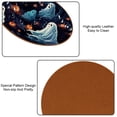 thumbnail image 5 of Halloween Ghost 6 Pack Round Coasters, Microfiber Leather Drink Coasters Set of 6, 11x11 cm/4.3x4.3 Inches Absorbent Coasters for Drinks Tables Dining Table Décor, 5 of 6