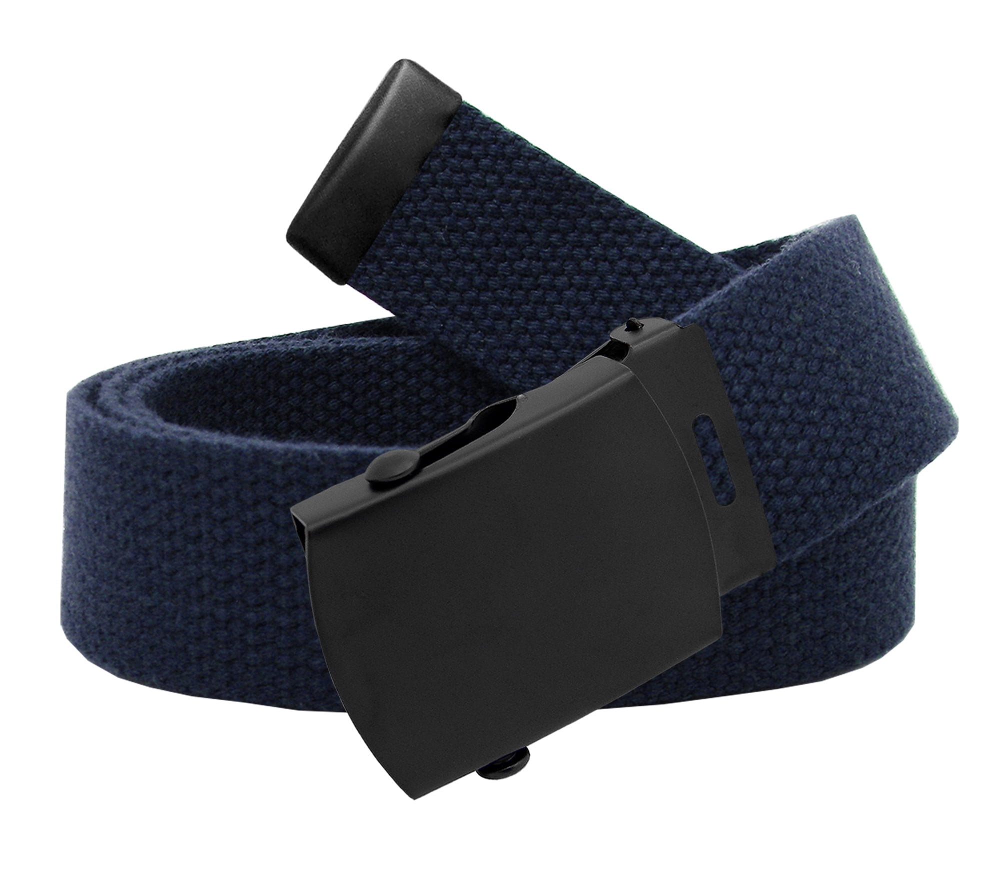 Boys School Uniform Black Slider Military Belt Buckle with Canvas 